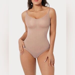 TikTok Viral Heyshape Snatched Shapewear Brief Bodysuit in Nude